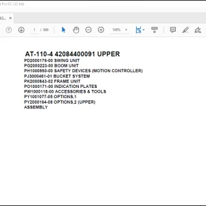 Tadano Crane AT-110-4 42084400091 UPPER Spare Parts Catalog Manual - PDF DOWNLOAD