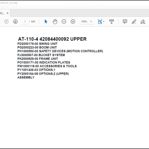 Tadano Crane AT 110 4 42084400092 UPPER Spare Parts Catalog Manual - PDF DOWNLOAD