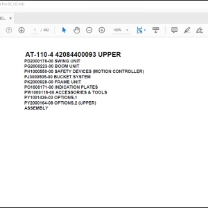 Tadano Crane AT-110-4 42084400093 UPPER Spare Parts Catalog Manual  - PDF DOWNLOAD