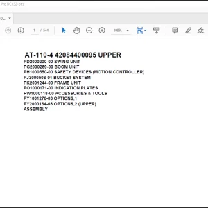Tadano Crane AT 110 4 42084400095 UPPER Spare Parts Catalog Manual - PDF DOWNLOAD