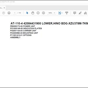 Tadano Crane AT-110-4 42084431900 LOWER,HINO BDG-XZU378M-TKMQD3 Spare Parts Catalog Manual - PDF DOWNLOAD