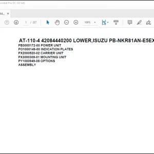 Tadano Crane AT-110-4 42084440200 LOWER,ISUZU PB-NKR81AN-E5EXHY-B Spare Parts Catalog Manual  - PDF DOWNLOAD
