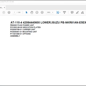 Tadano Crane AT-110-4 42084440600 LOWER,ISUZU PB-NKR81AN-E5EXHY-B Spare Parts Catalog Manual - PDF DOWNLOAD