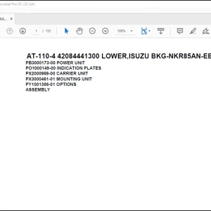Tadano Crane AT-110-4 42084441300 LOWER,ISUZU BKG-NKR85AN-EE5AHY-M Spare Parts Catalog Manual - PDF DOWNLOAD