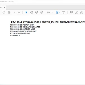 Tadano Crane AT-110-4 42084441500 LOWER,ISUZU BKG-NKR85AN-EE5AHY-M Parts Catalog Manual  - PDF DOWNLOAD
