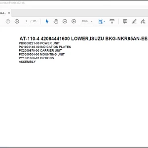 Tadano Crane AT-110-4 42084441600 LOWER,ISUZU BKG-NKR85AN-EE5AHY-M Spare Parts Catalog Manual - PDF DOWNLOAD
