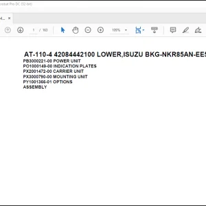 Tadano Crane AT-110-4 42084442100 LOWER,ISUZU BKG-NKR85AN-EE5AHY-JM Spare Parts Catalog Manual- PDF DOWNLOAD