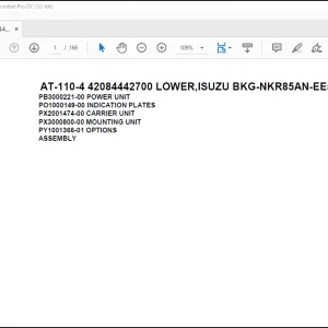 Tadano Crane AT-110-4 42084442700 LOWER,ISUZU BKG-NKR85AN-EE5AHY-JM Spare Parts Catalog Manual - PFD DOWNLOAD