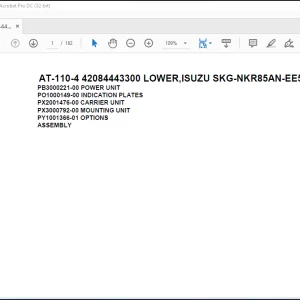 Tadano Crane AT-110-4 42084443300 LOWER,ISUZU SKG-NKR85AN-EE5AHY-JM Spare Parts Catalog Manual - PDF DOWNLOAD