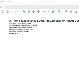 Tadano Crane AT-110-4 42084443400 LOWER,ISUZU SKG-NKR85AN-EE5AHY-JM Spare Parts Catalog Manual -  PDF DOWNLOAD