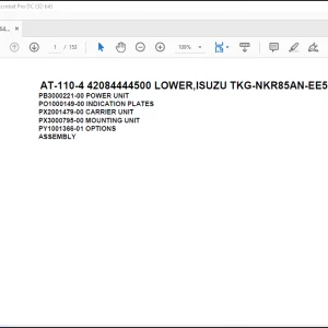 Tadano Crane AT-110-4 42084444500 LOWER,ISUZU TKG-NKR85AN-EE5AHY-JM Spare Parts Catalog Manual - PDF DOWNLOAD
