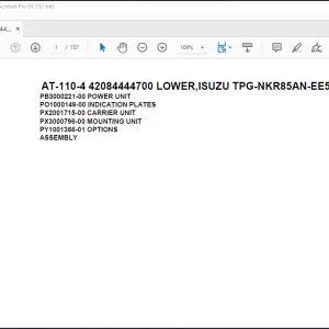 Tadano Crane AT-110-4 42084444700 LOWER,ISUZU TPG-NKR85AN-EE5AHY-JM Spare Parts Catalog Manual - PDF DOWNLOAD