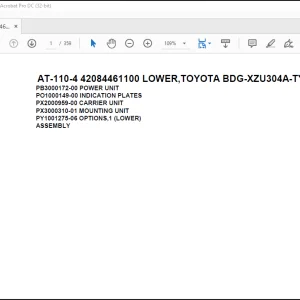 Tadano Crane AT-110-4 42084461100 LOWER,TOYOTA BDG-XZU304A-TYMMB6 Spare Parts Catalog Manual - PDF DOWNLOAD