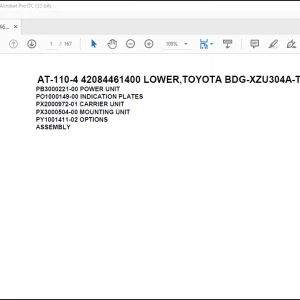 Tadano Crane AT-110-4 42084461400 LOWER,TOYOTA BDG-XZU304A-TYMMB6 Spare Parts Catalog Manual