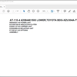 Tadano Crane AT-110-4 42084461500 LOWER,TOYOTA BDG-XZU304A-TYMMB6 Spare Parts Catalog Manual - PDF DOWNLOAD