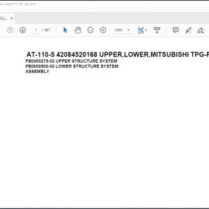 Tadano Crane AT-110-5 42084520168 UPPER,LOWER,MITSUBISHI TPG-FEA50B23S1H3 Spare Parts Catalog Manual - PDF DOWNLOAD