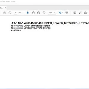 Tadano Crane AT-110-5 42084520348 UPPER,LOWER,MITSUBISHI TPG-FEA50B23S1H3 Spare Parts Catalog Manual - PDF DOWNLOAD
