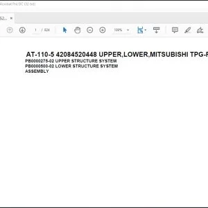 Tadano Crane AT-110-5 42084520448 UPPER,LOWER,MITSUBISHI TPG-FEA50B23S1H3 Spare Parts Catalog Manual - PDF DOWNLOAD