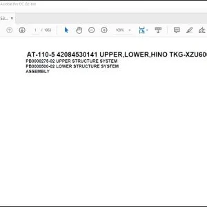 Tadano Crane AT-110-5 42084530141 UPPER,LOWER,HINO TKG-XZU600X-TYMMC6 Spare Parts Catalog Manual - PDF DOWNLOAD