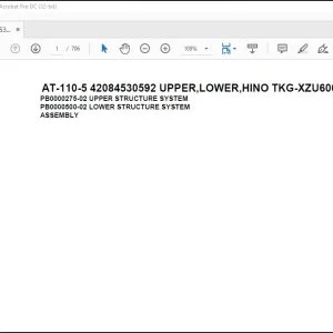 Tadano Crane AT-110-5 42084530592 UPPER,LOWER,HINO TKG-XZU600X-TYMMC6 Spare Parts Catalog Manual - PDF DOWNLOAD