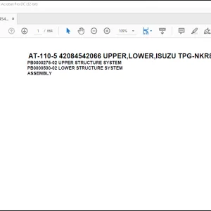 Tadano Crane AT-110-5 42084542066 UPPER,LOWER,ISUZU TPG-NKR85AN-EE5AHY-JM Spare Parts Catalog Manual - PDF DOWNLOAD