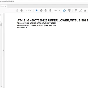 Tadano Crane AT-121-3 43007320123 UPPER,LOWER,MITSUBISHI TKG-FE50B23S1E3 Spare Parts Catalog Manual - PDF DOWNLOAD