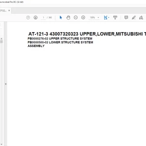 Tadano Crane AT-121-3 43007320323 UPPER,LOWER,MITSUBISHI TPG-FEA50B23S1H3 Spare Parts Catalog Manual - PDF DOWNLOAD
