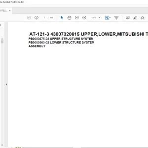Tadano Crane AT-121-3 43007320615 UPPER,LOWER,MITSUBISHI TPG-FEA50B23S1H3 Spare Parts Catalog Manual - PDF DOWNLOAD