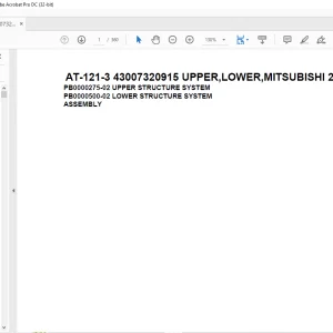 Tadano Crane AT-121-3 43007320915 UPPER,LOWER,MITSUBISHI 2PG-FEAV0B23S1HC Spare Parts Catalog Manual - PDF DOWNLOAD