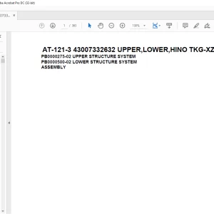 Tadano Crane AT-121-3 43007332632 UPPER,LOWER,HINO TKG-XZU600X-TYTMC6 Spare Parts Catalog Manual - PDF DOWNLOAD