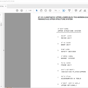 Tadano Crane AT-121-3 43007340741 UPPER,LOWER,ISUZU TKG-NKR85N-EJ5AHY-D Spare Parts Manual - PDF DOWNLOAD