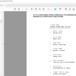 Tadano Crane AT-121-3 43007340802 UPPER,LOWER,ISUZU TKG-NKR85AN-EE5AHY-JD Spare Parts Manual - PDF DOWNLOAD