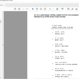 Tadano Crane AT-121-3 43007360461 UPPER,LOWER,TOYOTA TKG-XZU600A-TYTMC6 Spare Parts Manual - PDF DOWNLOAD