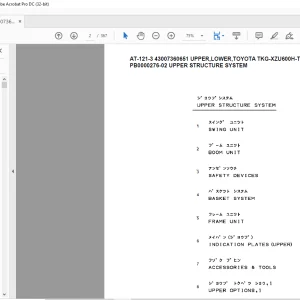 Tadano Crane AT-121-3 43007360651 UPPER,LOWER,TOYOTA TKG-XZU600H-TKTQC6 Spare Parts Manual - PDF DOWNLOAD