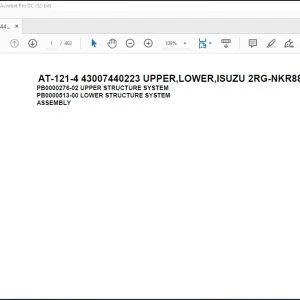 Tadano Crane AT-121-4 43007440223 UPPER,LOWER,ISUZU 2RG-NKR88AN-EE5AHY-JM Spare Parts Manual - PDF DOWNLOAD