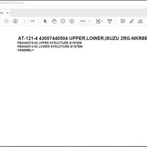 Tadano Crane AT-121-4 43007440504 UPPER,LOWER,ISUZU 2RG-NKR88AN-EE5AHY-JD Spare Parts Catalog Manual - PDF DOWNLOAD