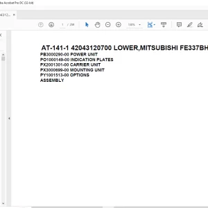 Tadano Crane AT-141-1 42043120700 LOWER,MITSUBISHI FE337BHZ Spare Parts Manual- PDF DOWNLOAD