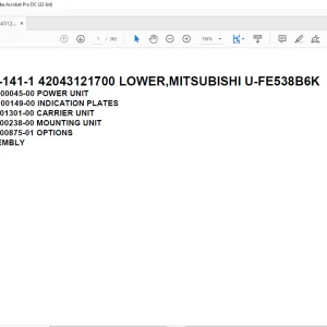 Tadano Crane AT-141-1 42043121700 LOWER,MITSUBISHI U-FE538B6K Spare Parts Manual - PDF DOWNLOAD