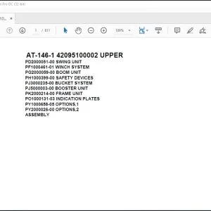 Tadano Crane AT-146-1 42095100002 UPPER Spare Parts Catalog Manual - PDF DOWNLOAD