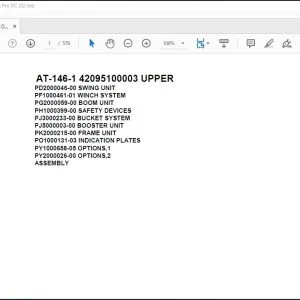 Tadano Crane AT-146-1 42095100003 UPPER Spare Parts Catalog Manual - PDF DOWNLOAD