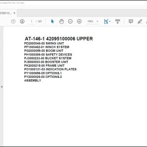Tadano Crane AT 146 1 42095100006 UPPER Spare Parts Catalog Manual - PDF DOWNLOAD
