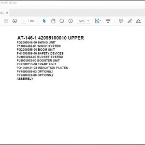Tadano Crane AT-146-1 42095100010 UPPER Spare Parts Catalog Manual - PDF DOWNLOAD