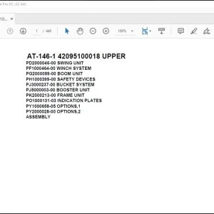 Tadano Crane AT 146 1 42095100018 UPPER Spare Parts Catalog Manual - PDF DOWNLOAD