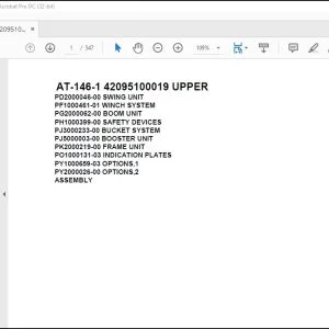 Tadano Crane AT-146-1 42095100019 UPPER Spare Parts Catalog Manual - PDF DOWNLOAD