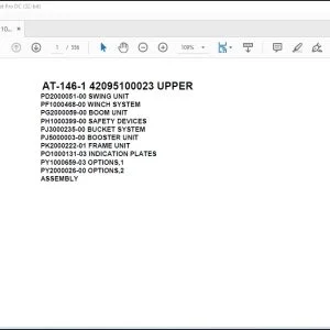 Tadano Crane AT-146-1 42095100023 UPPER Spare Parts Catalog Manual - PDF DOWNLOAD