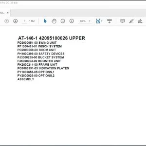 Tadano Crane AT-146-1 42095100026 UPPER Spare Parts Catalog Manual - PDF DOWNLOAD