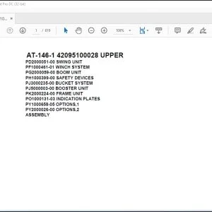 Tadano Crane AT-146-1 42095100028 UPPER Spare Parts Catalog Manual - PDF DOWNLOAD