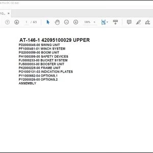 Tadano Crane AT-146-1 42095100029 UPPER Spare Parts Catalog Manual - PDF DOWNLOAD