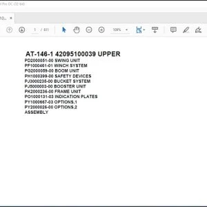 Tadano Crane AT-146-1 42095100039 UPPER Spare Parts Catalog Manual - PDF DOWNLOAD