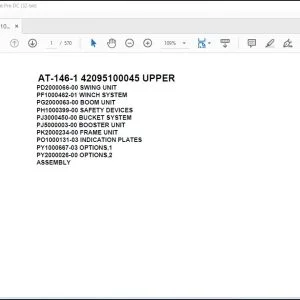 Tadano Crane AT 146 1 42095100045 UPPER Spare Parts Catalog Manual - PDF DOWNLOAD